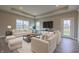 Living room with comfortable seating, recessed lighting, and a large window at 6222 Fairview Dr, McCordsville, IN 46055