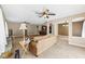 Bright living room with view into the kitchen and dining room at 7974 N 500 W, McCordsville, IN 46055