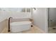 A standalone tub is brightly lit by an adjacent window with matching shutters at 8939 Spider Bay Ct, Indianapolis, IN 46236
