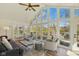 Bright sun room filled with natural light from the expansive windows overlooking the deck and backyard at 8939 Spider Bay Ct, Indianapolis, IN 46236