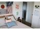 Cozy bedroom featuring trendy decor, a comfortable bed, and natural light, creating a warm and inviting atmosphere at 981 Redwood Dr, Franklin, IN 46131