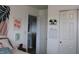 Stylish bedroom showcasing modern decor, an open door, and a closet, creating a comfortable and functional living space at 981 Redwood Dr, Franklin, IN 46131