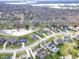 Serene community aerial view, with pond views and mature trees at 9877 Wading Crane Ave, Fishers, IN 46055