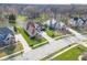 Scenic aerial view of the home, showcasing landscaping and the surrounding community at 9877 Wading Crane Ave, Fishers, IN 46055