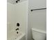 Clean bathroom featuring tub shower with black faucet and a convenient towel bar at 11188 Giddings Pl, Noblesville, IN 46060