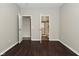 The bedroom has direct bathroom access, and hardwood floors with freshly painted walls at 11188 Giddings Pl, Noblesville, IN 46060