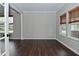 Office space with hardwood floors, two windows and white trim at 11188 Giddings Pl, Noblesville, IN 46060