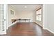 Bright home office features hardwood floors, built-in desk and natural light at 11188 Giddings Pl, Noblesville, IN 46060