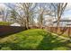 Large backyard with green grass and a privacy fence, perfect for outdoor activities at 1230 N Temple Ave, Indianapolis, IN 46201