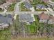 Aerial view showing the backyard of a home with green lawn and patio at 14747 Harvest Glen S Blvd, Fishers, IN 46037