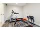 Finished basement workout room with a treadmill, weight bench, and mounted flat screen TV at 14747 Harvest Glen S Blvd, Fishers, IN 46037