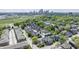Aerial view of neighborhood homes and downtown city skyline at 1537 Carrollton Ave, Indianapolis, IN 46202