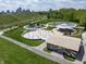 Aerial view of the playground in the community, with city skyline at 1537 Carrollton Ave, Indianapolis, IN 46202