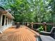 Spacious wood deck overlooking a lush, green backyard at 2143 Sunderland Dr, Martinsville, IN 46151