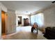 Bright bedroom with patterned wallpaper, plush carpeting, and ample natural light at 3395 State Road 44, Martinsville, IN 46151