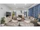 Cozy living room with a fireplace, comfortable seating, and stylish blue curtains at 3636 N Chester Ave, Indianapolis, IN 46218