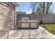 Backyard featuring a built-in grill on the patio and a brick wall behind it at 445 W 86Th St, Indianapolis, IN 46260