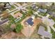 Bird's eye view of a well manicured property, neighborhood with backyard pools at 4921 Cottonwood N Ct, Columbus, IN 47203