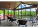 Comfortable screened porch with outdoor seating and panoramic views of the lake at 5571 Poff Rd, Martinsville, IN 46151