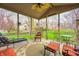 Relaxing screened-in porch with comfortable seating and serene backyard views at 7002 Oakbay Cir, Noblesville, IN 46062