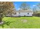 Backyard features a well-maintained lawn and the house's exterior. Great space at 720 Danielle Rd, Lebanon, IN 46052