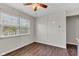 The dining area features natural light and sleek dark wood-like floors at 720 Danielle Rd, Lebanon, IN 46052