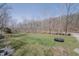 View of backyard with trampoline and fire pit at 7980 S State Road 135, Columbus, IN 47201