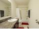 Bathroom featuring a single vanity, toilet, and shower/tub combo at 8744 N Aspen Way, McCordsville, IN 46055