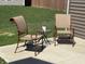 Cozy outdoor seating area with chairs and table at 10869 Spirit Dr, Ingalls, IN 46048