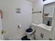Well-lit bathroom featuring a stylish vanity, modern fixtures, and tastefully decorated walls at 11149 Titania Ct, Noblesville, IN 46060