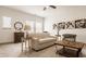 Bright living room featuring neutral tones, a large mirror, and stylish décor at 1395 Chatham Hills Blvd, Westfield, IN 46074