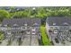 Aerial view of attractive townhomes showcasing well-maintained landscaping and convenient parking at 16060 Barringer Ct, Westfield, IN 46074