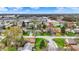 An aerial view showcases a residential neighborhood with tree-lined streets near commercial areas at 2828 N Moreland Ave, Indianapolis, IN 46222
