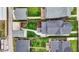Aerial view of the property showing roof, backyard, driveway, and surrounding neighborhood at 305 Sanders St, Indianapolis, IN 46225