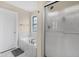 Clean bathroom featuring soaking tub and shower at 3748 Pawnee Trl, Columbus, IN 47203