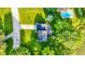 Beautiful aerial view of a home with mature trees, pond, in-ground pool, and well-manicured lawn at 3771 Lakewood Dr, Greenfield, IN 46140