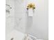 Stand up shower features marble tile surround, shelf, and a sleek drain at 3913 Eastern Dr, Anderson, IN 46012