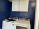 Convenient laundry room features new washer and dryer with modern cabinets for storage at 414 Glendale Dr, Columbus, IN 47201