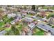 An aerial shot showcasing the neighborhood with mature trees and well-maintained single-Gathering homes at 5440 Maplewood Dr, Indianapolis, IN 46224