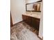 Bathroom featuring a double sink, tile flooring and vanity, offering plenty of space at 6712 Forrest Commons Blvd, Indianapolis, IN 46227