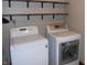Laundry room featuring LG washer and dryer with ample storage on the shelves above at 6712 Forrest Commons Blvd, Indianapolis, IN 46227