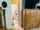 Bathroom entryway featuring a view of a cartoon corgi-themed shower curtain at 1030 Pamela Dr, Plainfield, IN 46168