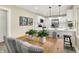 Sunlit dining area showcases an eat-in kitchen with modern appliances, stylish seating, and updated flooring at 2915 E 19Th St, Indianapolis, IN 46218