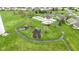 Aerial view of the community playground and pool, adjacent to the community walking paths at 3511 Limesprings Ln, Whitestown, IN 46075