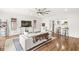 Living room boasting natural light, stylish decor, and hardwood flooring throughout the home at 5028 Graceland Ave, Indianapolis, IN 46208