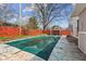Backyard pool area with cover and small gazebo in the background at 5116 Norway Dr, Indianapolis, IN 46219