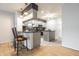 Modern kitchen showcasing gray cabinets and stylish backsplash at 5367 Cotton Bay W Dr, Indianapolis, IN 46254