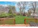 Relaxing backyard view from a wooden deck with lush lawn and fenced perimeter, ideal for privacy at 5734 Hillside Ave, Indianapolis, IN 46220