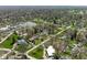 A wide angle aerial shot of a home in a suburban neighborhood near a parking lot at 7575 Holliday W Dr, Indianapolis, IN 46260