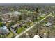 A wide angle aerial shot of a home in a suburban neighborhood near a parking lot at 7575 Holliday W Dr, Indianapolis, IN 46260